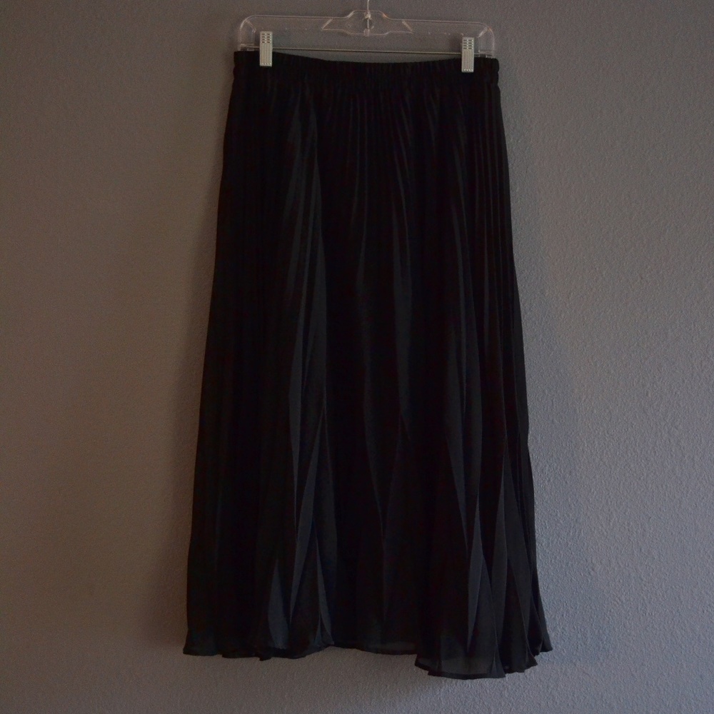 A New Day | Black Pleated A-Line Skirt Women's Sz M